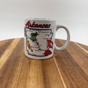 Arkansas Map Mug Souvenir Gift Coffee Cup‎ State Tourist Attractions